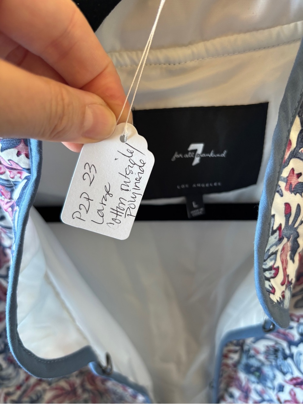 7 For All Mankind White Quilted Floral Jacket - Picture 8 of 8